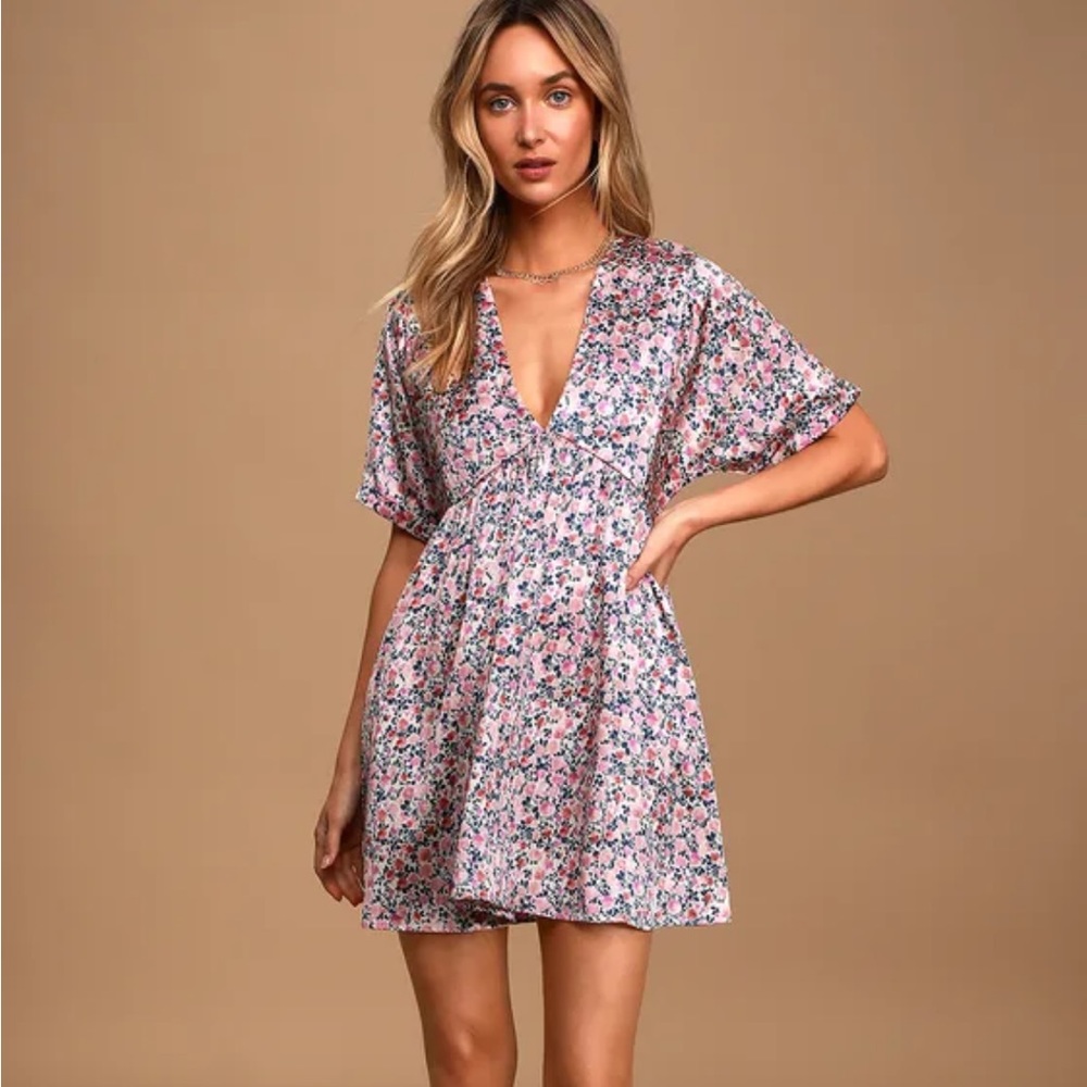 Floral Print Dolman Sleeve Dress